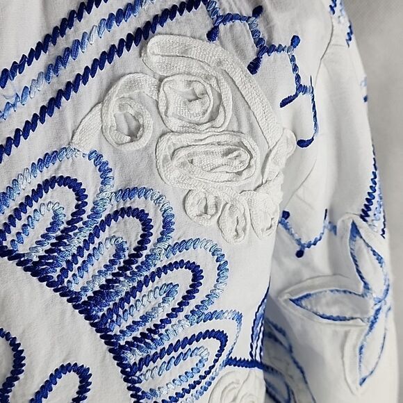 100% Cotton Embroidered Jacket with Mandarin Collar - Picture 7 of 12